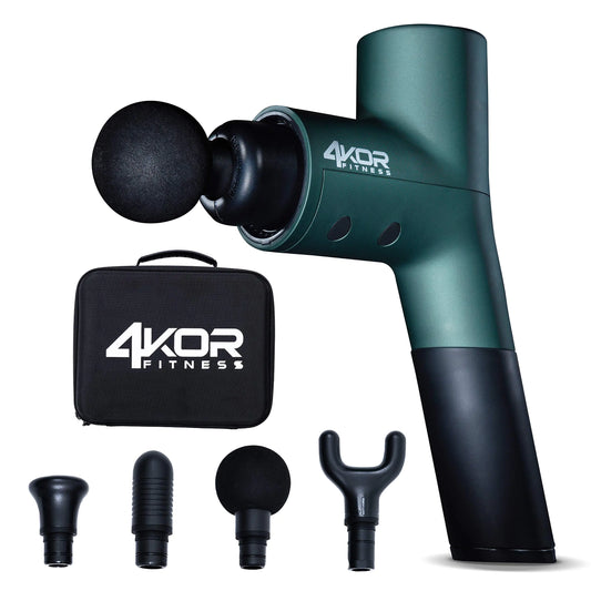 4KOR Fitness Muscle Percussion Massage Gun Deep Tissue Vibration Massager Rechargeable Handheld Stimulation Ultra Quiet