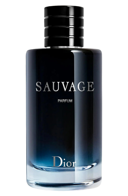"Dior Sauvage Parfum for Men 3.25 oz spray bottle — luxury men's fragrance at Balmoral Living, cryptocurrency accepted"