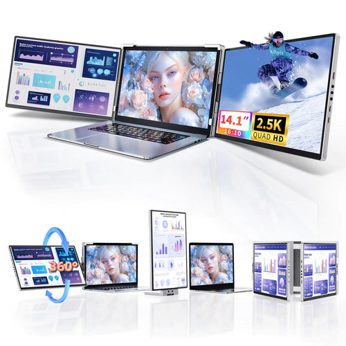 Pitycbo Portable Triple Laptop Screen Extender Monitor