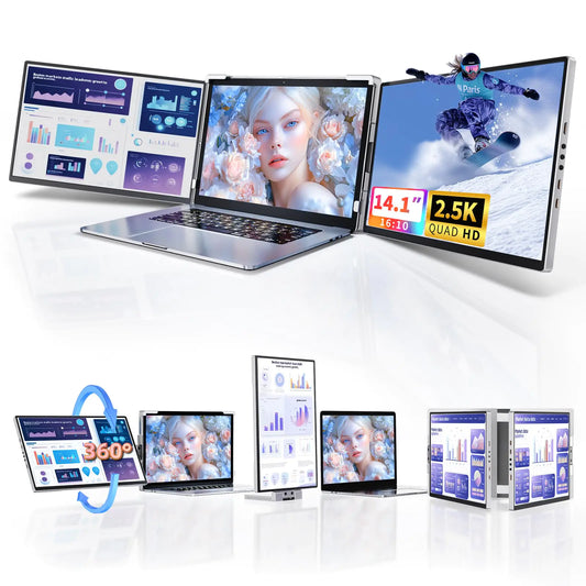 Pitycbo Portable Triple Laptop Screen Extender Monitor