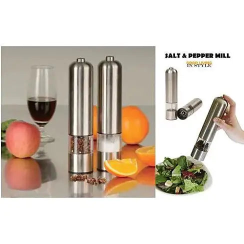 You & Me Electric Salt & Pepper Mill stainless steel